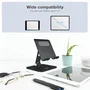 Tooq PH-HERMES-NOCHE Soporte Plegable y Ajustable para Tablet hasta 13" y Smartphone, de Sobremesa, Orientación Horizontal/Vertical, Aluminio, Negro