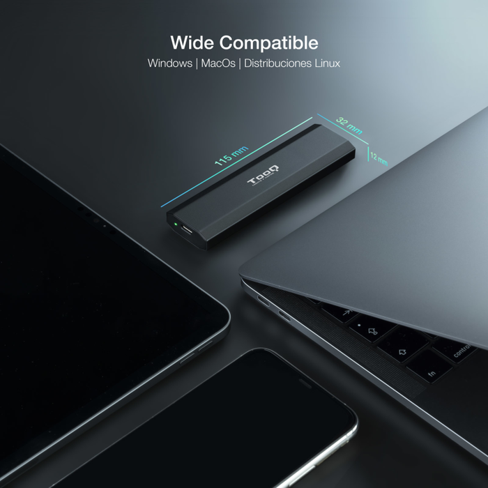 TooQ Shura Caja externa para SSD M.2 NVMe Negro