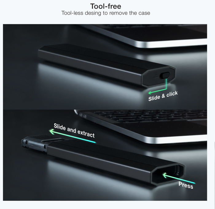 TooQ Shura Caja externa para SSD M.2 NVMe Negro