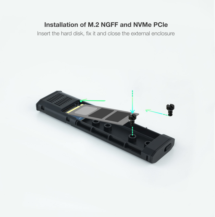 TooQ Shura Caja externa para SSD M.2 NVMe Negro