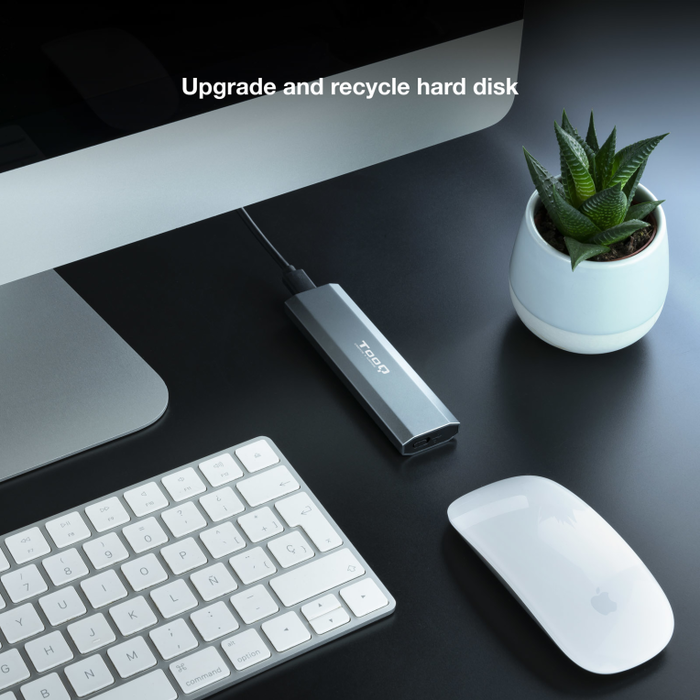 TooQ Shura Caja Externa SSD M.2 NVMe Gris 10Gbps USB-C 3.1 Gen2