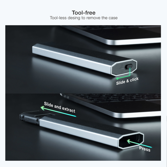 TooQ Shura Caja Externa SSD M.2 NVMe Gris 10Gbps USB-C 3.1 Gen2