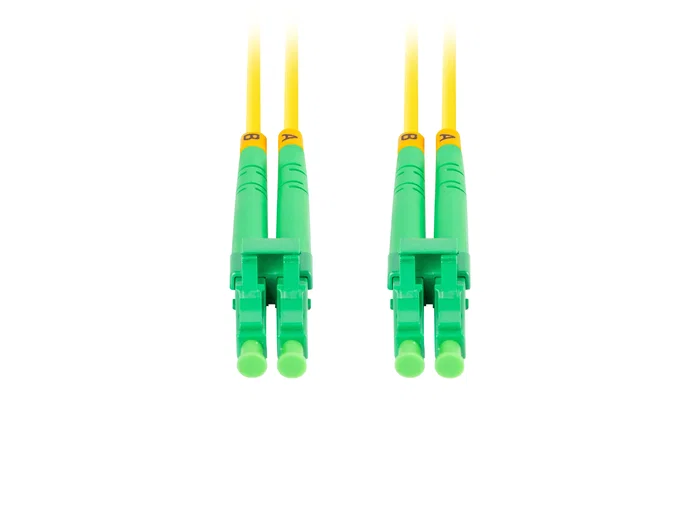 Lanberg Cable de Fibra Óptica 5m, Conectores LC/APC a LC/APC, Duplex, G.657.A1, LSZH, Amarillo - FO-LALA-SD11-0050-YE