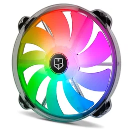 Nox Hummer X200-FAN Ventilador para PC 200 mm ARGB, 56.8 CFM, 800 RPM, 9 Aspas, Conexión 3 Pines, Color Translúcido