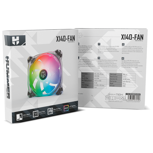 NOX Hummer X140-FAN Ventilador 14 cm ARGB Translúcido 1 pieza(s) NOX Hummer X140-FAN Ventilador 14 cm ARGB Translúcido 1 pieza(s)