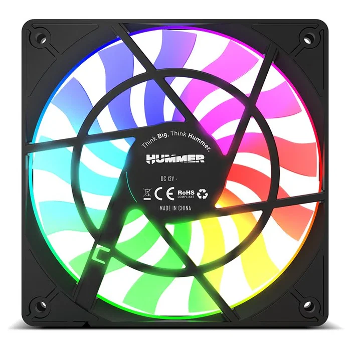 NOX Hummer SLIM FAN ARGB Ventilador para PC de 120mm, Control PWM, 13 Aspas, Silencioso, Translúcido, 1 Unidad