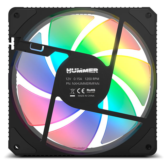 NOX NXHUMMERMFAN Ventilador 120mm ARGB Espejo Infinito 1200 RPM Hidráulico 35.5 CFM Silencioso 23 dB