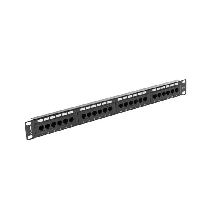 Lanberg Patch Panel Cat.6 UTP 24 Puertos 1U PPU6-1024-B Negro