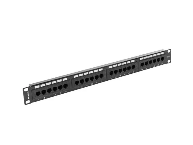 Lanberg PPU6-1024-B Panel de Parcheo Rack 1U, 24 Puertos, Color Negro, Metal, 445 x 44.5 x 32.5 mm
