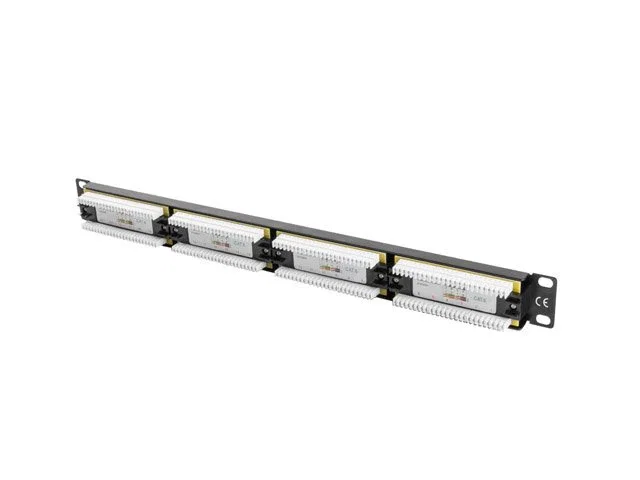Lanberg PPU6-1024-B Panel de Parcheo Rack 1U, 24 Puertos, Color Negro, Metal, 445 x 44.5 x 32.5 mm