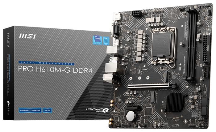 MSI PRO H610M-G DDR4 Micro ATX Intel H610 LGA1700 MSI PRO H610M-G DDR4 Micro ATX Intel H610 LGA1700