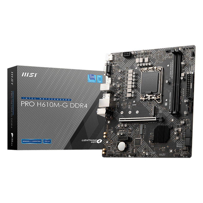 MSI PRO H610M-G DDR4 Micro ATX Intel H610 LGA1700 MSI PRO H610M-G DDR4 Micro ATX Intel H610 LGA1700