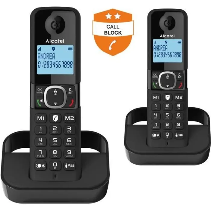 ALCATEL F860 Duo Teléfono DECT Inalámbrico Negro