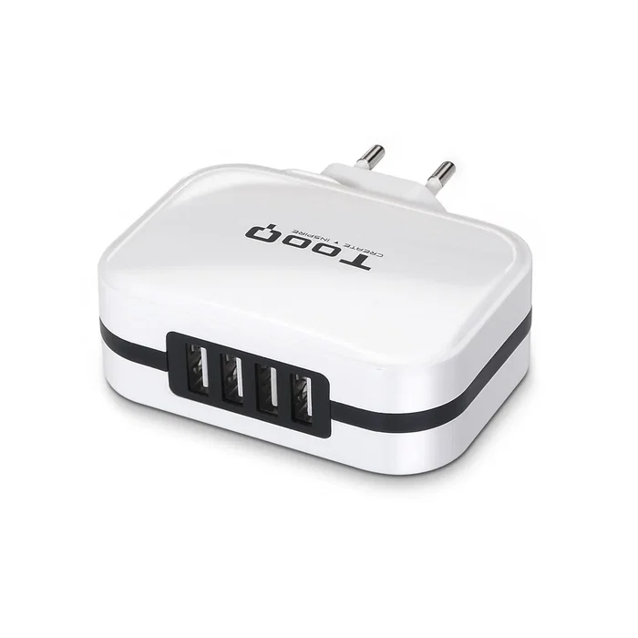 Tooq Cargador de Pared TQWC-1S04WT con 4 Puertos USB, Blanco Tooq Cargador de Pared TQWC-1S04WT con 4 Puertos USB, Blanco