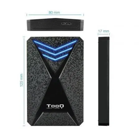TooQ TQE-2550BL Caja Externa Gaming para Disco Duro 2.5" USB 3.1 Sin Tornillos