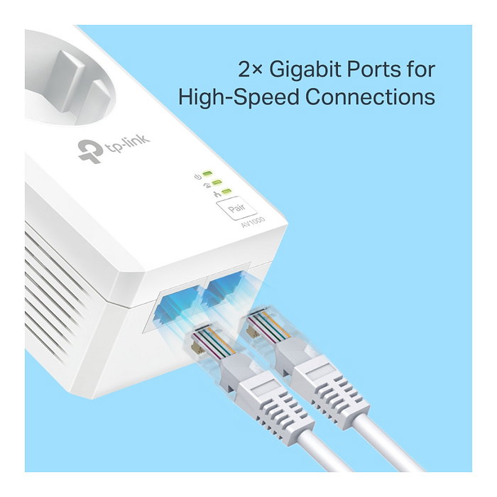 TP-Link TL-PA7027P Kit Powerline Gigabit, Adaptadores PLC AV2 1000 Mbps, 2 Puertos Ethernet, Blanco TP-Link TL-PA7027P Kit Powerline Gigabit, Adaptadores PLC AV2 1000 Mbps, 2 Puertos Ethernet, Blanco