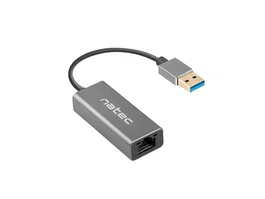 Natec Cricket Adaptador Ethernet USB 3.2 Gen 1 (3.1) a RJ45 Gigabit 10/100/1000 Mbit/s Negro - Aluminio