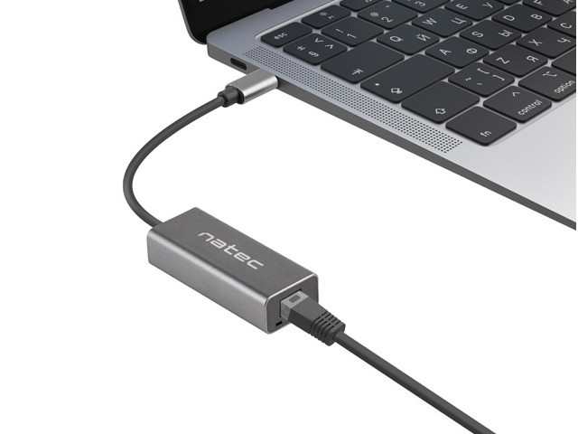 Natec Cricket Adaptador USB-C a Ethernet RJ45 1Gbps Gris