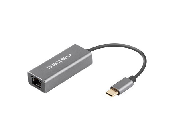 Natec Cricket Adaptador USB-C a Ethernet RJ45 1Gbps Gris