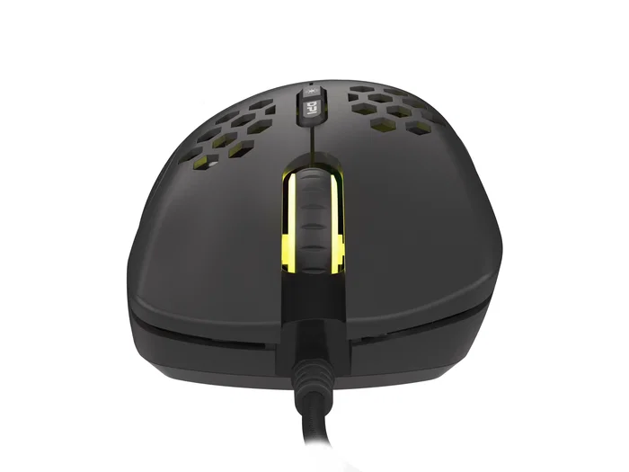 Genesis Krypton 555 Ratón Gaming para Diestros Óptico 8000 DPI Sensor Pixart PAW3333, 7 Botones Programables, 70g Ultraligero, Iluminación RGB, Cable USB - Negro