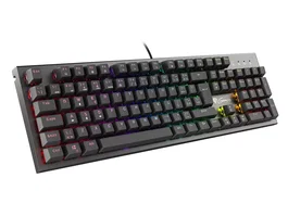Genesis THOR 300 Teclado Gaming Mecánico RGB Portugués - Interruptores Outemu Brown, 104 Teclas, Retroiluminación LED, Negro, Formato Completo, USB