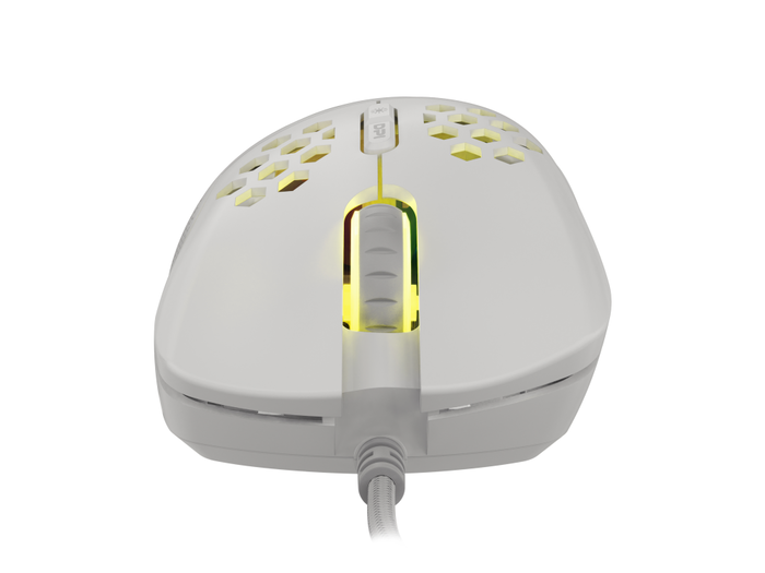 GENESIS Ratón Gaming Krypton 555, Óptico 8000 DPI, USB Tipo A, Mano Derecha, 7 Botones Programables, Iluminación RGB, Sensor Pixart PAW3333, Ultraligero 70g, Blanco