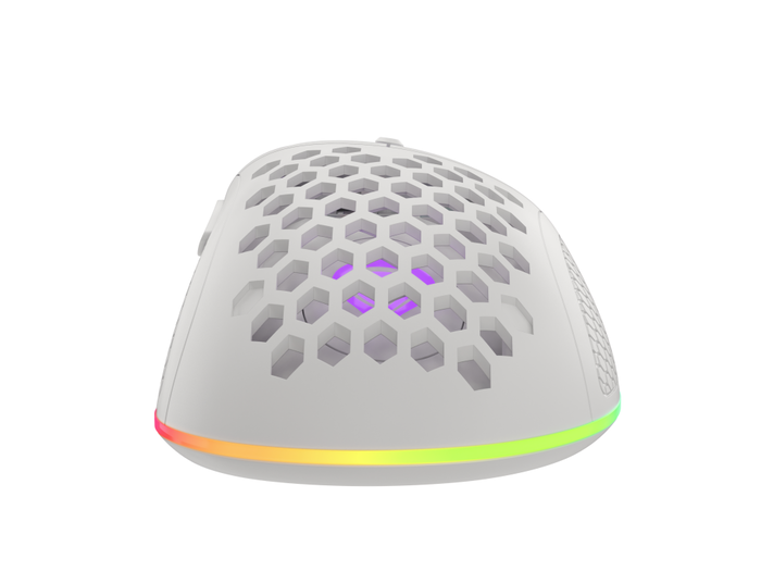 GENESIS Ratón Gaming Krypton 555, Óptico 8000 DPI, USB Tipo A, Mano Derecha, 7 Botones Programables, Iluminación RGB, Sensor Pixart PAW3333, Ultraligero 70g, Blanco
