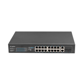 LANBERG RSFE-16P-2C-150 Switch 18 Puertos PoE+ 150W 1U Negro