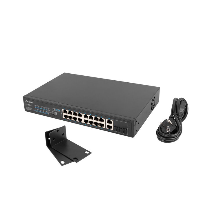 LANBERG RSFE-16P-2C-150 Switch 18 Puertos PoE+ 150W 1U Negro