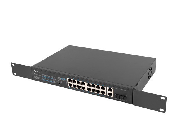 LANBERG RSFE-16P-2C-150 Switch No Administrado de 18 Puertos con PoE+ LANBERG RSFE-16P-2C-150 Switch No Administrado de 18 Puertos con PoE+