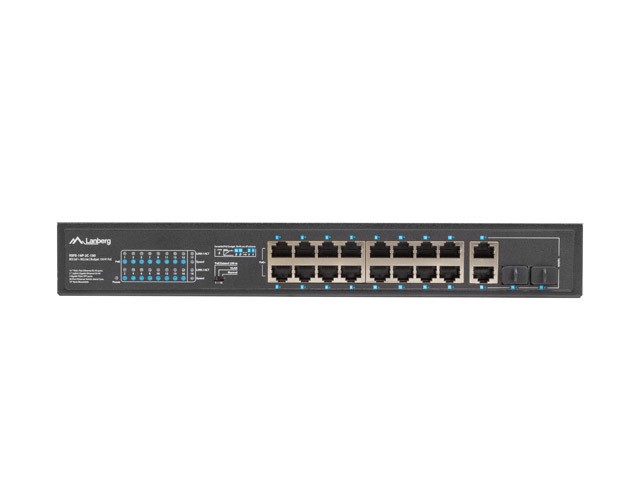 LANBERG RSFE-16P-2C-150 Switch No Administrado de 18 Puertos con PoE+ LANBERG RSFE-16P-2C-150 Switch No Administrado de 18 Puertos con PoE+