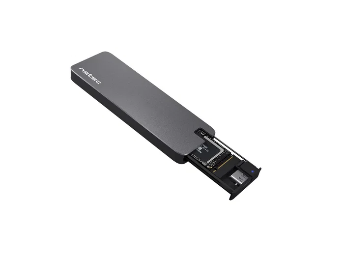 NATEC Rhino M.2 NVME Caja externa para SSD de aluminio, Negro