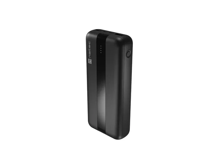 Natec Trevi Power Bank 20000 mAh Carga Rápida Powerbank con 2 Puertos USB-A + 1 Puerto USB-C, Color Negro