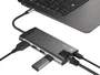 Natec Fowler Plus Hub USB-C con 3 Puertos USB 3.0, HDMI 4K, RJ45 Ethernet, Lector SD/MicroSD y Power Delivery - Negro/Gris