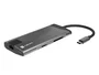 Natec Fowler Plus Hub USB-C con 3 Puertos USB 3.0, HDMI 4K, RJ45 Ethernet, Lector SD/MicroSD y Power Delivery - Negro/Gris