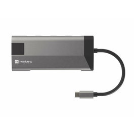 NATEC Fowler Plus Ratón USB Inalámbrico con Puerto Carga Tipo C, Color Negro Gris