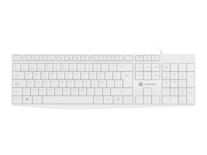 Natec NKL-1949 Teclado de Membrana QWERTY Español Blanco