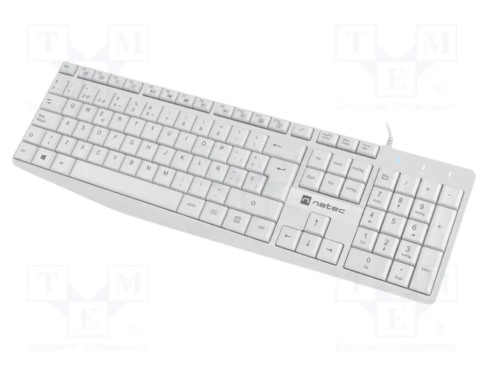 Natec NKL-1949 Teclado de Membrana QWERTY Español Blanco