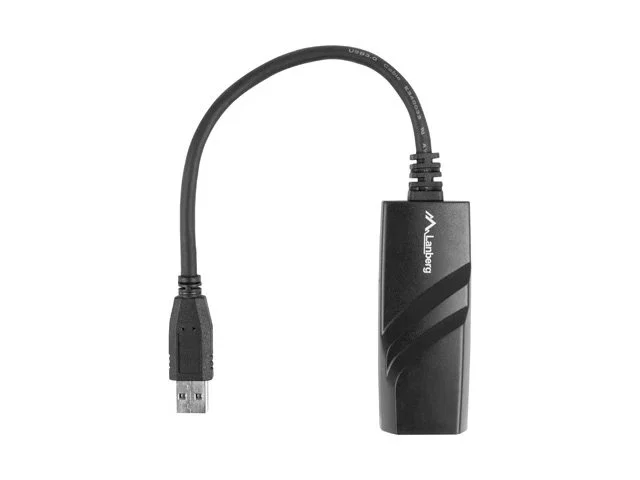 Lanberg NC-1000-01 Adaptador USB-A a RJ45 Ethernet Gigabit, Negro, Cable 0.15m, Hot-Swap, 38g Lanberg NC-1000-01 Adaptador USB-A a RJ45 Ethernet Gigabit, Negro, Cable 0.15m, Hot-Swap, 38g