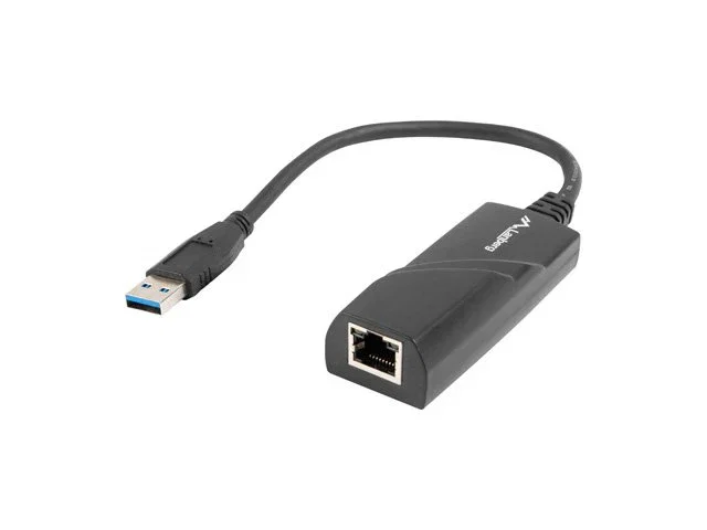Lanberg NC-1000-01 Adaptador USB-A a RJ45 Ethernet Gigabit, Negro, Cable 0.15m, Hot-Swap, 38g Lanberg NC-1000-01 Adaptador USB-A a RJ45 Ethernet Gigabit, Negro, Cable 0.15m, Hot-Swap, 38g