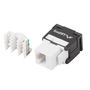 Lanberg Conector Keystone RJ45 Cat.6 UTP Plano, PoE, AWG 22/26, Color Negro/Blanco, Ref. KSU6-2000