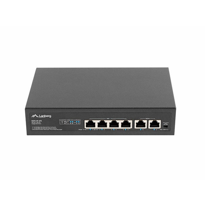 Lanberg RSFE-4P-2FE-60 Switch Fast Ethernet 6 puertos 4 PoE+