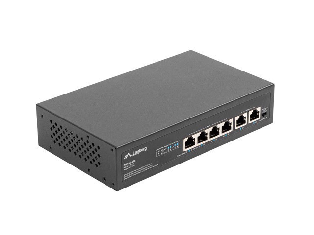 Lanberg RSFE-4P-2FE-60 Switch de 6 puertos con PoE+