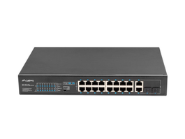 LANBERG RSFE-16P-2C-250 Switch No Administrado Gigabit Ethernet PoE Montaje Rack 1U Negro