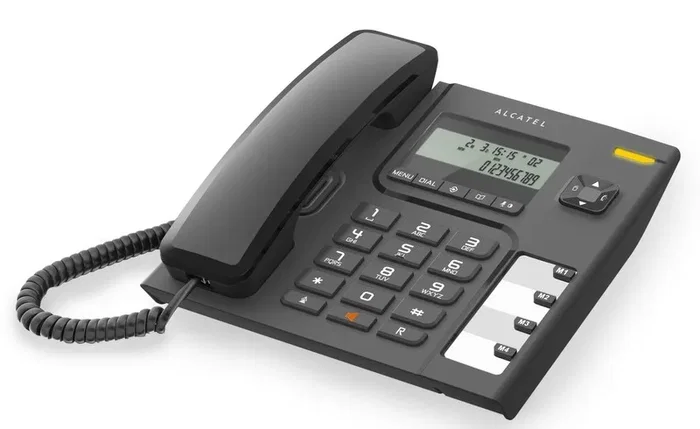 Alcatel T56 Teléfono analógico con identificador de llamadas y manos libres, Negro