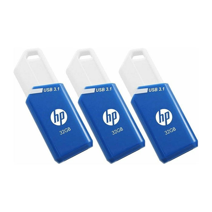 HP x755w Triple Pack Unidad Flash USB 32 GB Azul, Blanco
