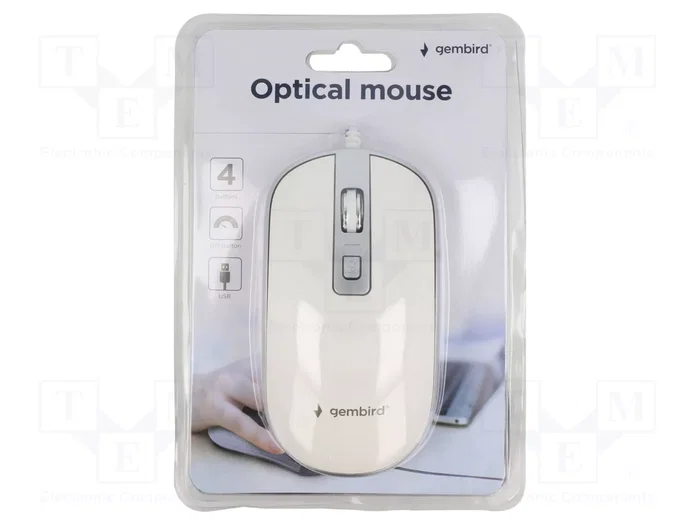 Gembird MUS-4B-06-WS Ratón Óptico Ambidextro Blanco Gembird MUS-4B-06-WS Ratón Óptico Ambidextro Blanco