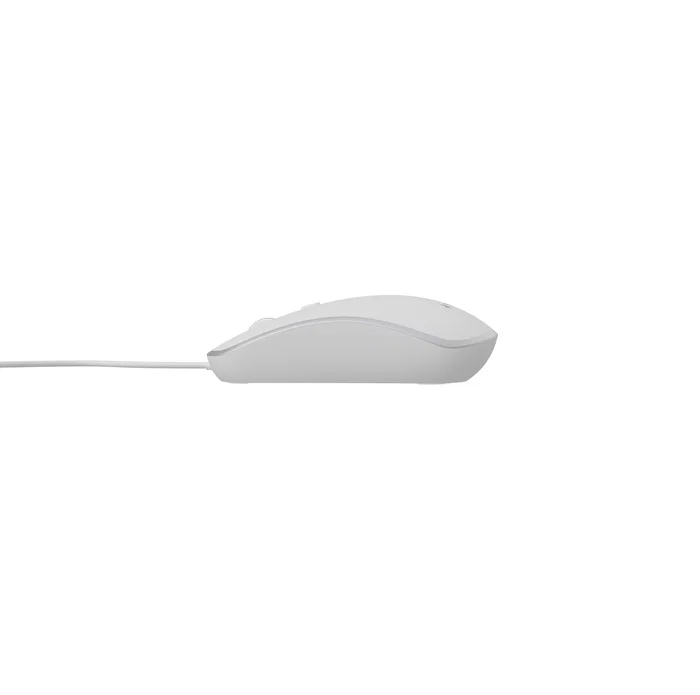 Gembird MUS-4B-06-WS Ratón Óptico USB para Oficina, Ambidiestro, 4 Botones, 1200 DPI, Cable 1.35m, Blanco/Plata