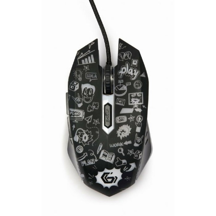 GEMBIRD MUS-6B-GRAFIX-01 Ratón Óptico 3600 DPI Negro GEMBIRD MUS-6B-GRAFIX-01 Ratón Óptico 3600 DPI Negro