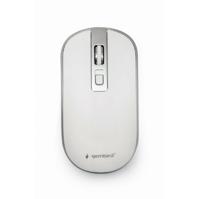 GEMBIRD MUSW-4B-06-WS Ratón de Oficina Ambidextro RF Inalámbrico Óptico 1600 DPI Plata Blanco